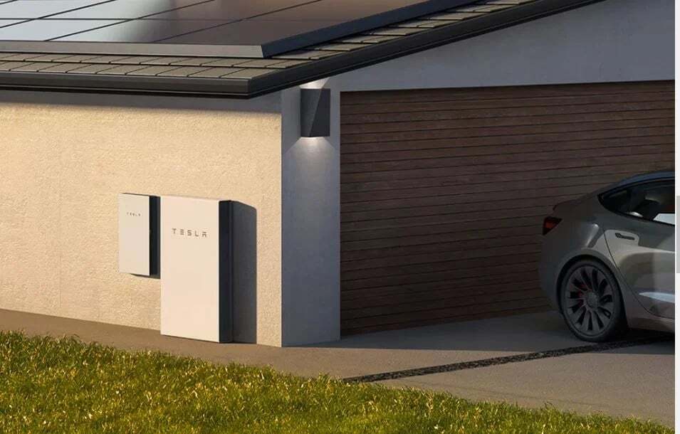 Home with a solar and battery system installed