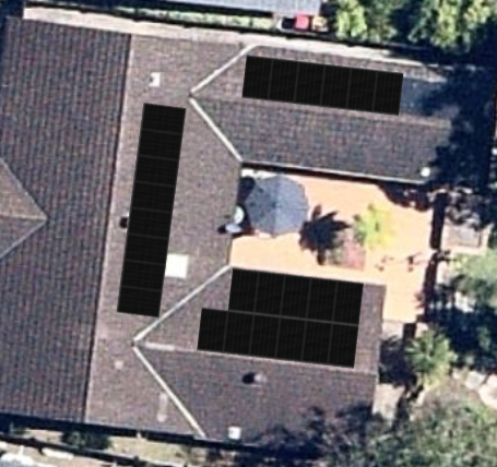 Roof view of the completed solar array