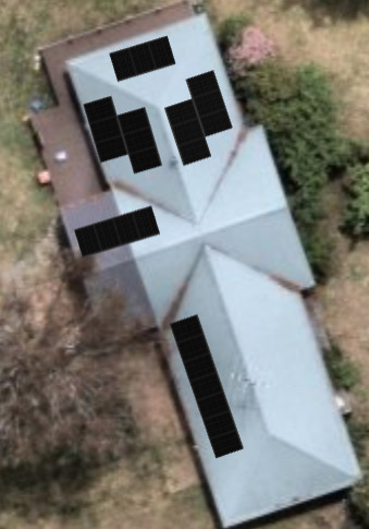 Roof view of the completed solar array