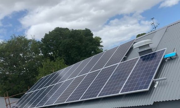Canadian Solar panels installed on the school roof
