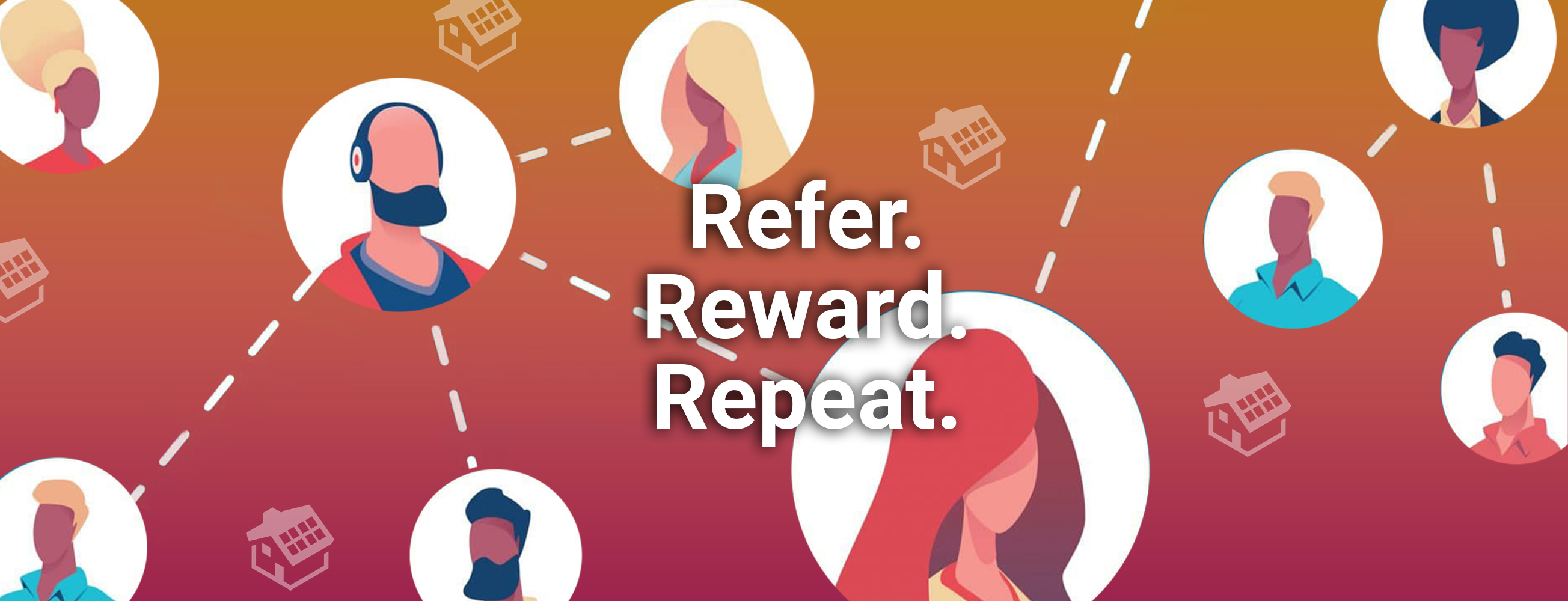 Refer, Reward, Repeat ambassador program banner