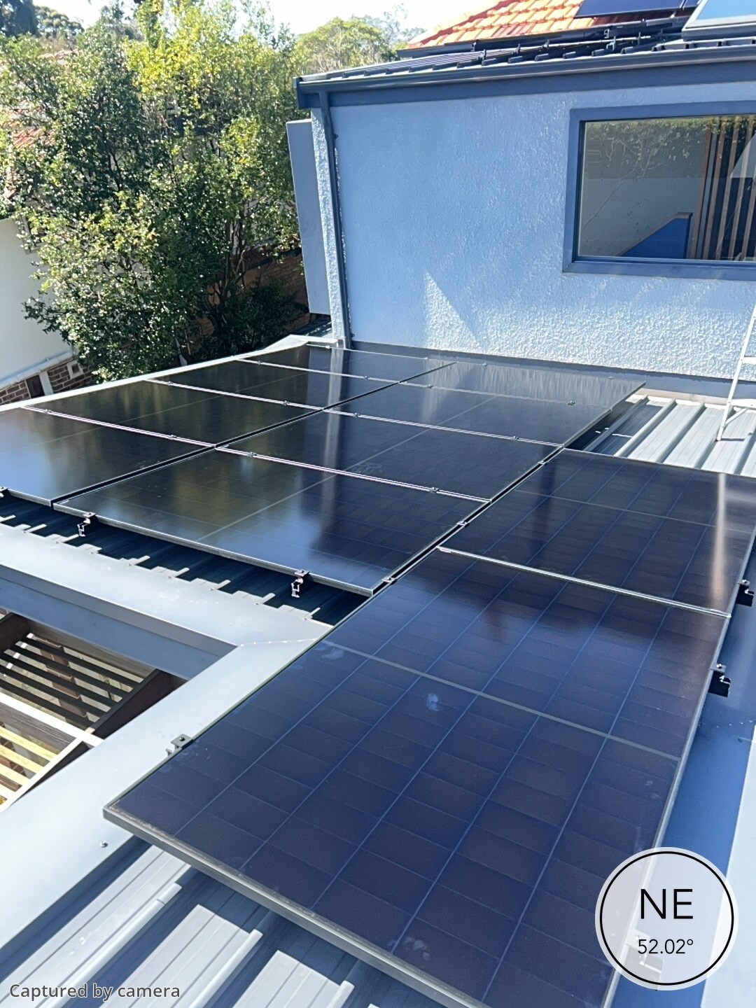 Roof view of the completed solar array